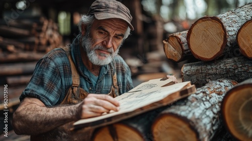 a man trying to calculate how much his stere of wood weighs