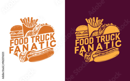 Trendy unique vector Street Food T-Shirt Design.