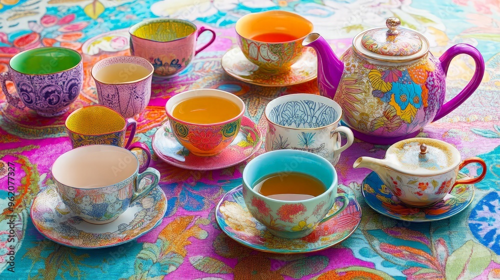 Colorful Tea Party Table Setting Colorful Tea Party Table Setting