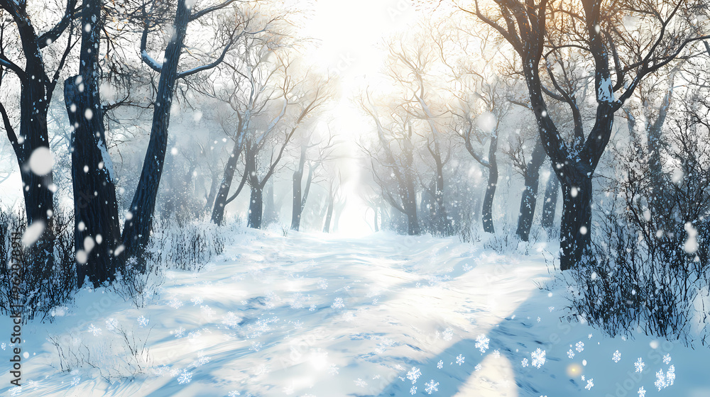Winter solstice in isolated snowy forest after snow fall. beautifully natural winter scene, blizzard trees, snow,generative ai. Snowy Forest. Illustration Winter solstice in isolated snowy forest after snow fall. beautifully natural winter scene, blizzard trees, snow,generative ai. Snowy Forest. Illustration