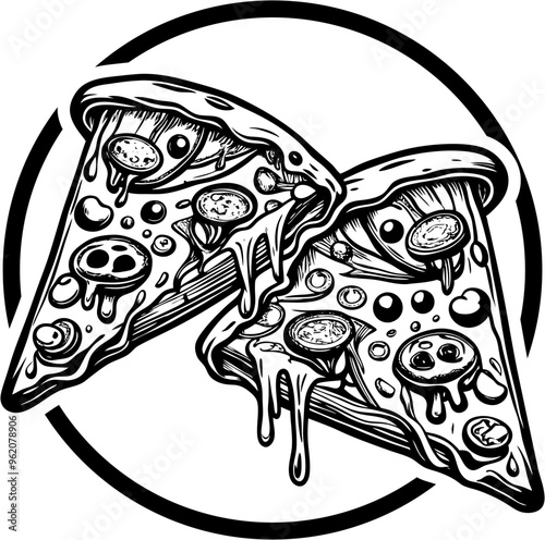 pizza shop logo vector