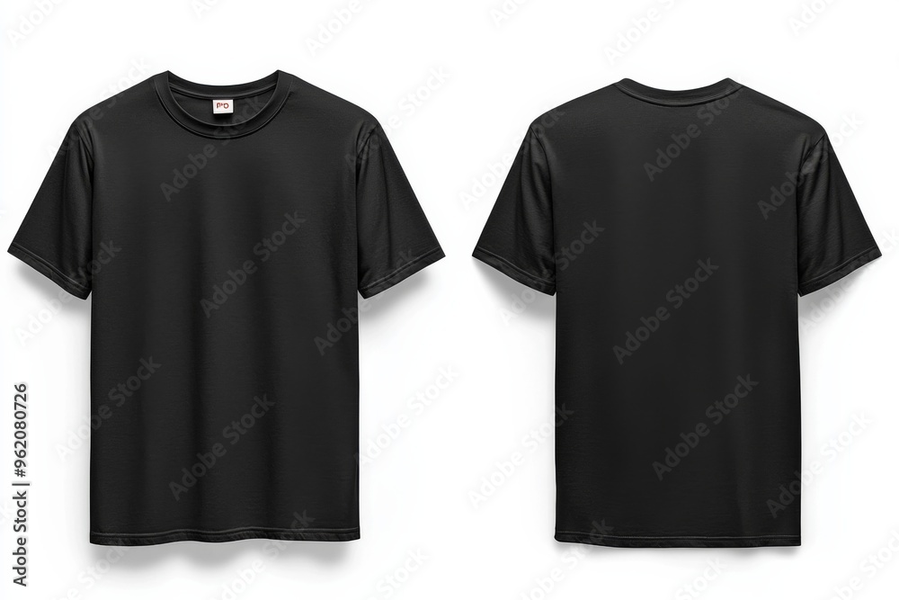 Black Tshirt Mockup Front and Back Isolated created with Generative AI Black Tshirt Mockup Front and Back Isolated created with Generative AI