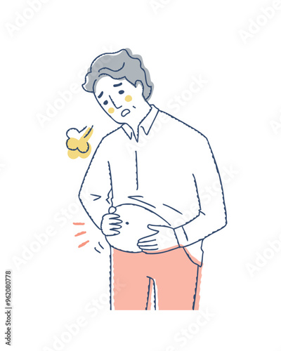 ぽっこりお腹を気にしている男性