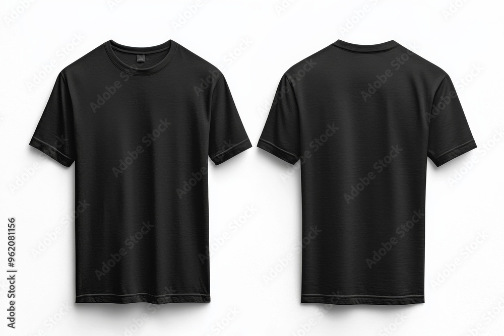 Black Tshirt Mockup Front and Back Isolated created with Generative AI Black Tshirt Mockup Front and Back Isolated created with Generative AI