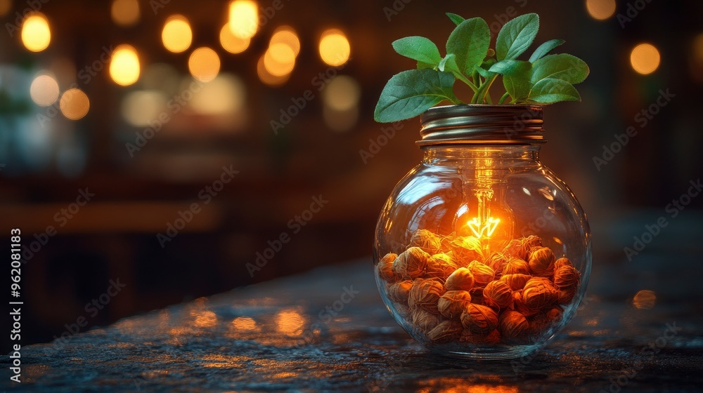 Plant Growing Inside a Light Bulb Plant Growing Inside a Light Bulb