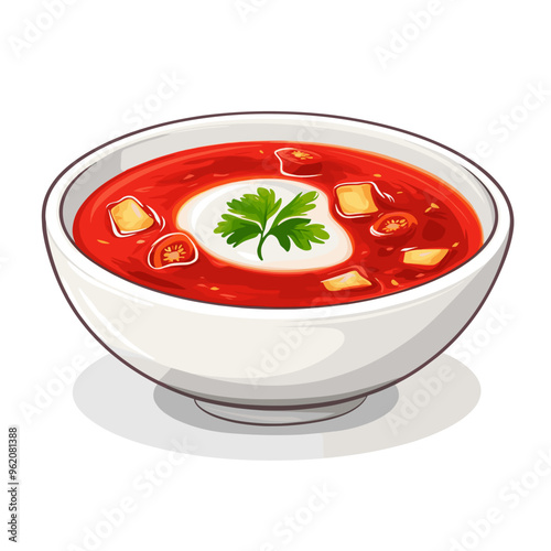 Borscht Soup with Sour Cream and Parsley Icon