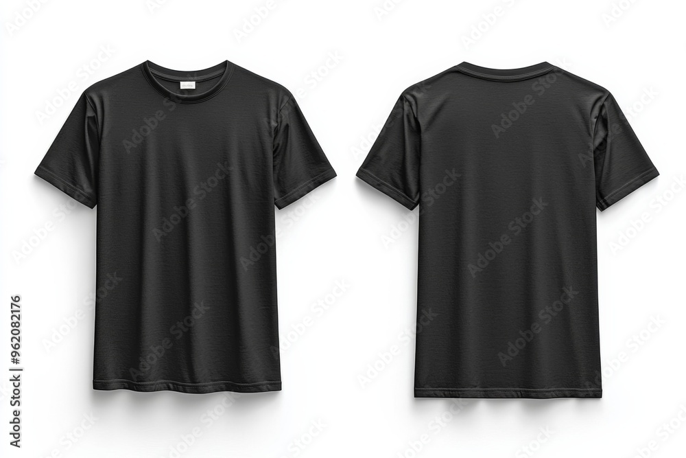 Black Tshirt Mockup Front and Back Isolated created with Generative AI Black Tshirt Mockup Front and Back Isolated created with Generative AI
