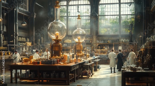 A Steampunk Laboratory Filled With Mysterious Apparatus