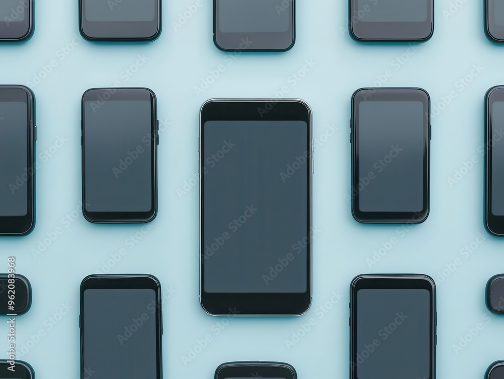 Flat lay of facial recognition devices used for secure biometric access, modern and innovative tech design, Access control, Biometric innovation Flat lay of facial recognition devices used for secure biometric access, modern and innovative tech design, Access control, Biometric innovation