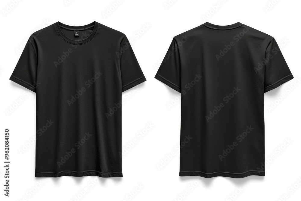 Black Tshirt Mockup Front and Back Isolated created with Generative AI Black Tshirt Mockup Front and Back Isolated created with Generative AI