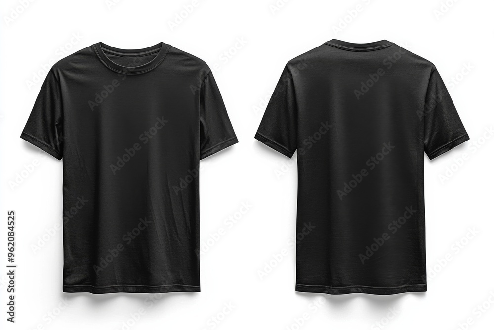 Black Tshirt Mockup Front and Back Isolated created with Generative AI Black Tshirt Mockup Front and Back Isolated created with Generative AI