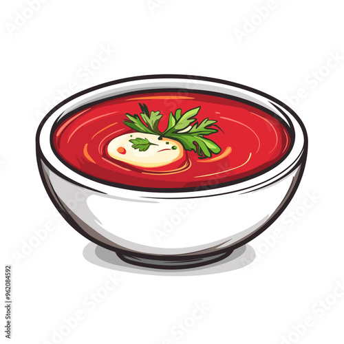 Borscht Soup with Sour Cream and Parsley Icon