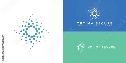 Modern spiral vector initial letter OS or SO logo in blue-green color isolated on multiple background colors. The logo is suitable for wound care company logo design inspiration templates.
