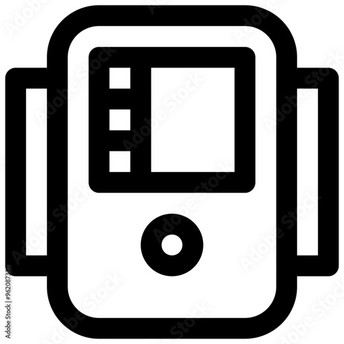 Blood pressure monitor. Editable stroke vector icon.