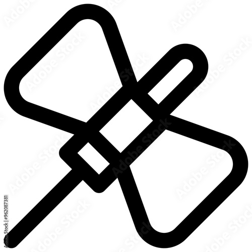 Butterfly needle. Editable stroke vector icon.