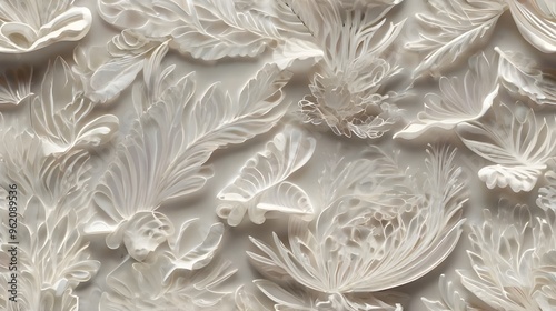 Floating elegant white fabric, cut out Generative AI 