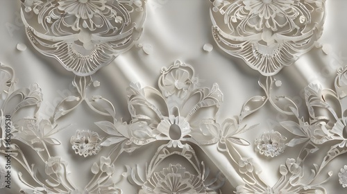 Floating elegant white fabric, cut out Generative AI 