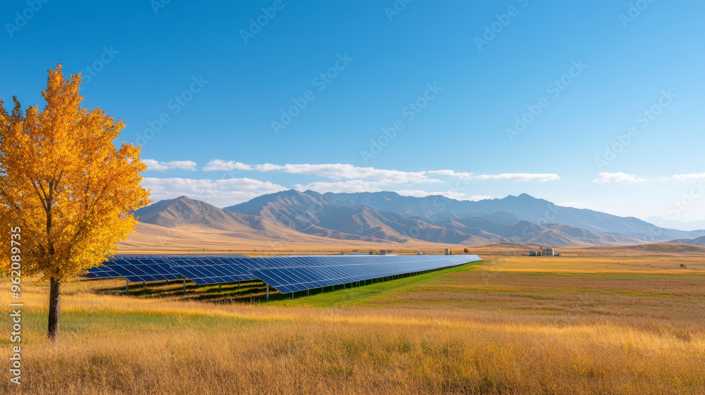 Fototapeta premium Solar panels in power station
