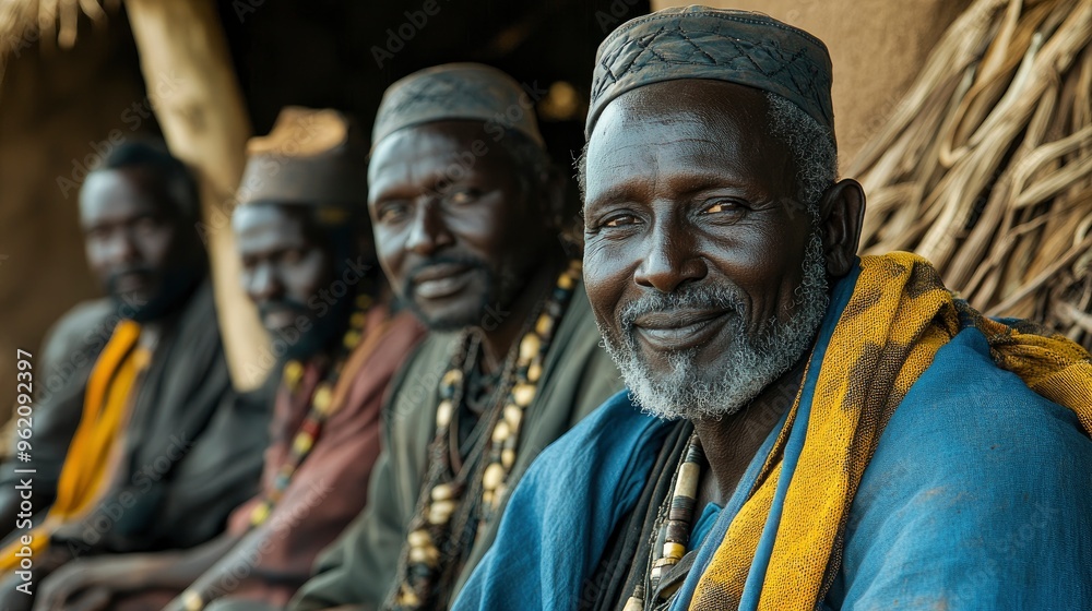 Portrait of smiling African man in traditional clothing Portrait of smiling African man in traditional clothing
