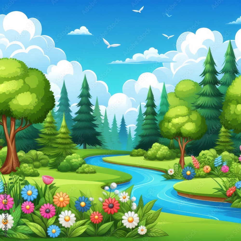 Fototapeta premium Вектор, Nature landscapes 