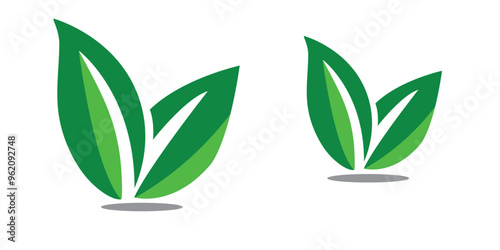 Eco-Friendly Green Leaf Icon, logo illustration