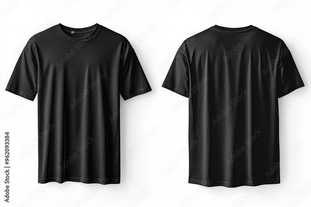 Black Tshirt Mockup Front and Back Isolated created with Generative AI Black Tshirt Mockup Front and Back Isolated created with Generative AI