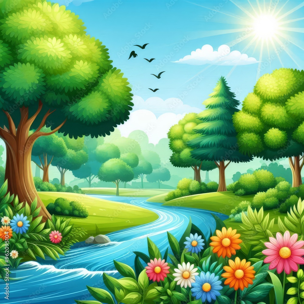 Fototapeta premium Вектор, Nature landscapes 