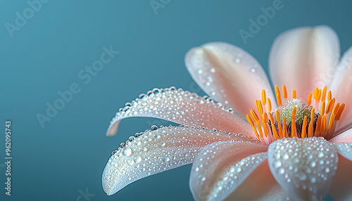 Beautiful pink daisy in wet summer meadow blossom generated by AI