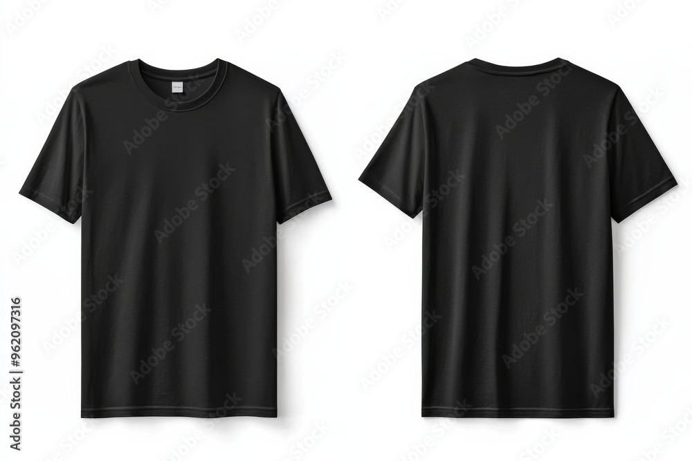 Black Tshirt Mockup Front and Back Isolated created with Generative AI Black Tshirt Mockup Front and Back Isolated created with Generative AI