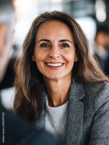 Smiling Businesswoman with Blonde Hair