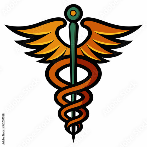 caduceus medical symbol vector illustration