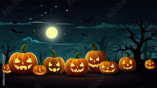 halloween background with pumpkin