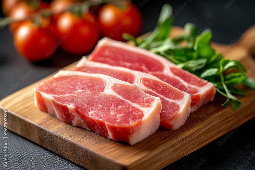Farm product, pasture-raised pork, ethically sourced ensures that the animals are raised in a humane and natural environment Farm product, pasture-raised pork, ethically sourced ensures that the animals are raised in a humane and natural environment