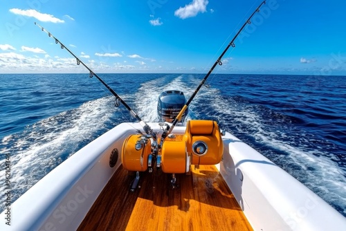 Fishing in the ocean, deep sea, massive catch brings the excitement of reeling in large, powerful fish like tuna or marlin