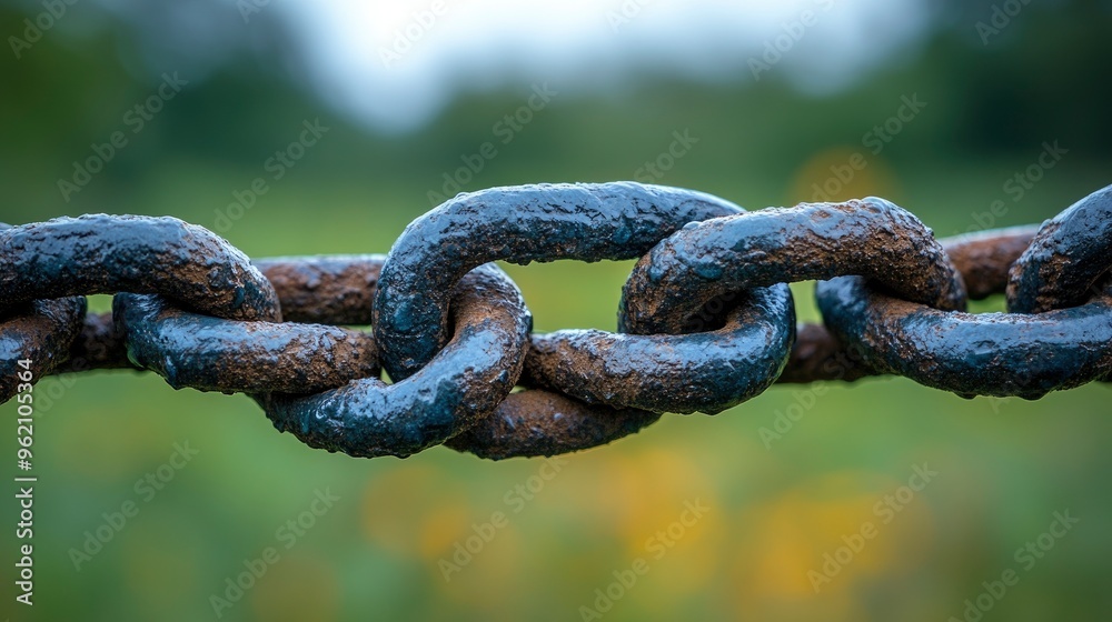 Closeup of a Rusty Chain Link Closeup of a Rusty Chain Link