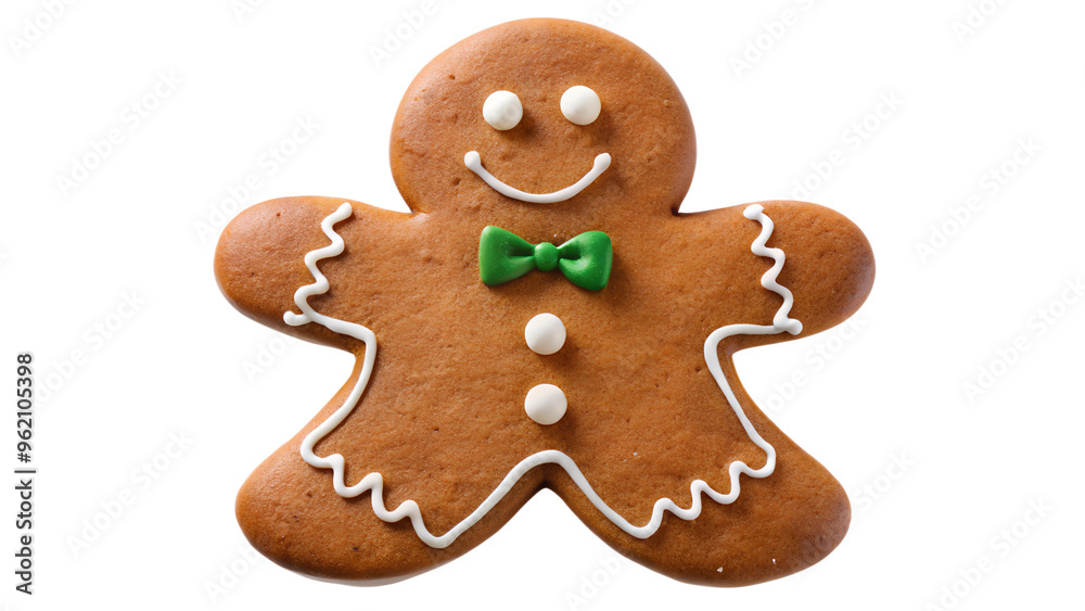 Gingerbread man cookie decorated for the holidays, cut out transparent Gingerbread man cookie decorated for the holidays, cut out transparent