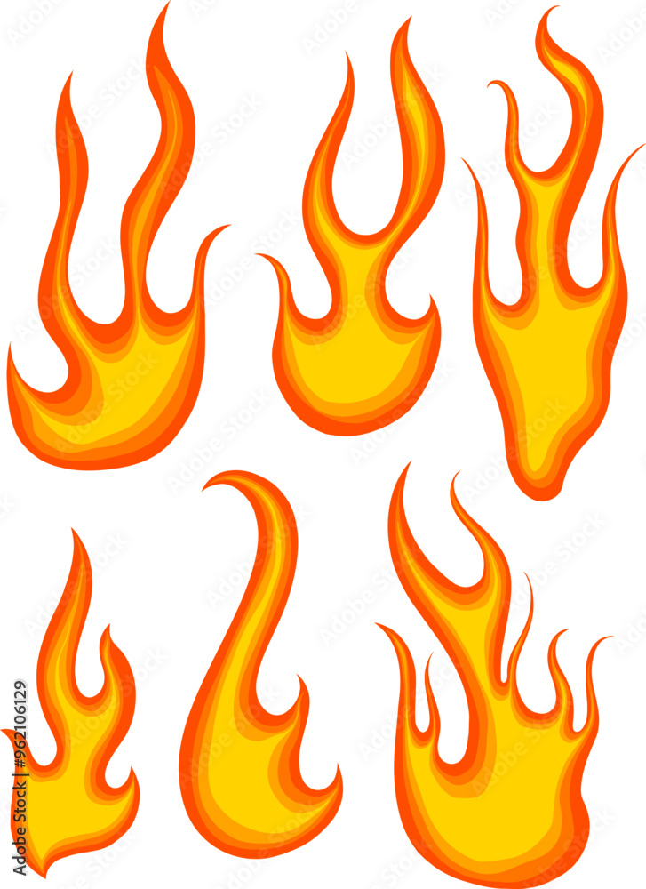 Fire flames set vector illustration Fire flames set vector illustration
