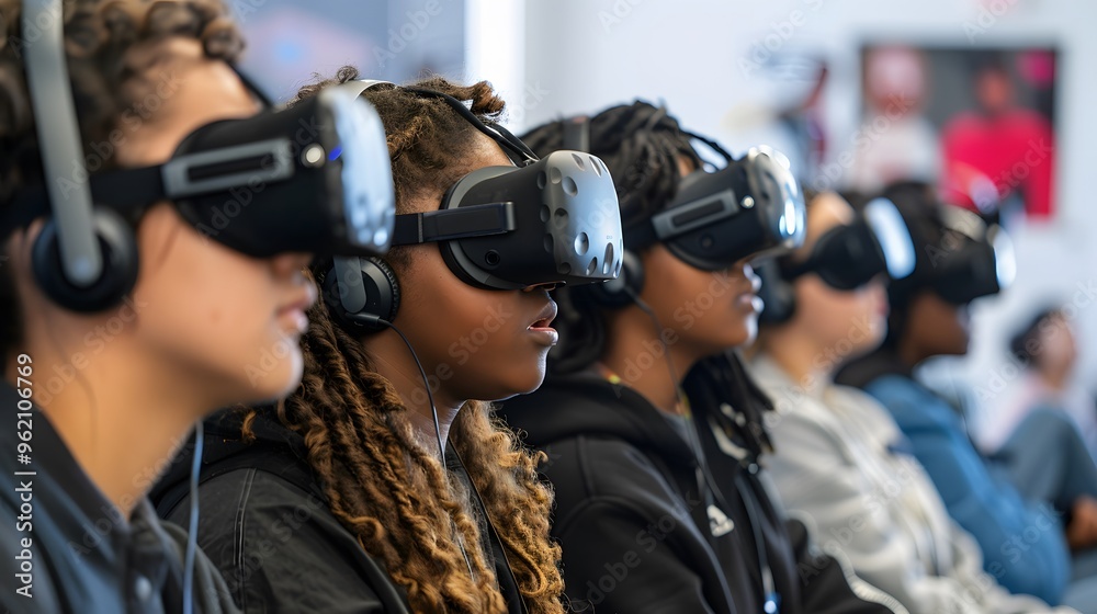Diverse Group of People Experiencing Virtual Reality