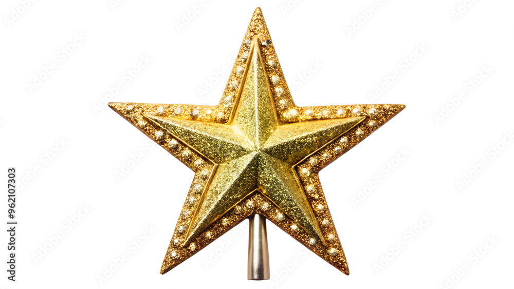 Gold star ornament for festive cheer, cut out transparent Gold star ornament for festive cheer, cut out transparent