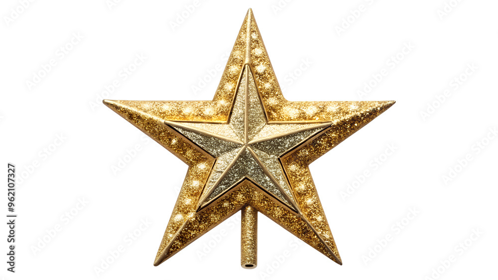 Golden star ornament for holiday cheer, cut out transparent Golden star ornament for holiday cheer, cut out transparent