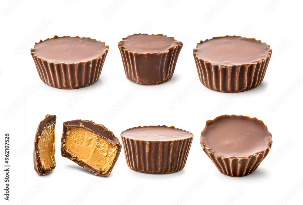 Assorted chocolate bonbons on white background Assorted chocolate bonbons on white background