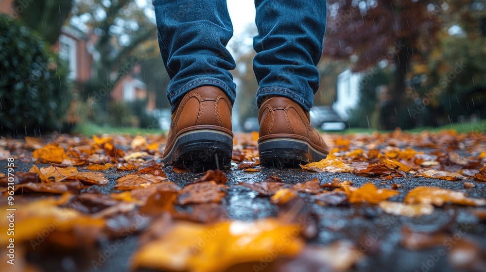 Walking on a Wet Fall Day Walking on a Wet Fall Day