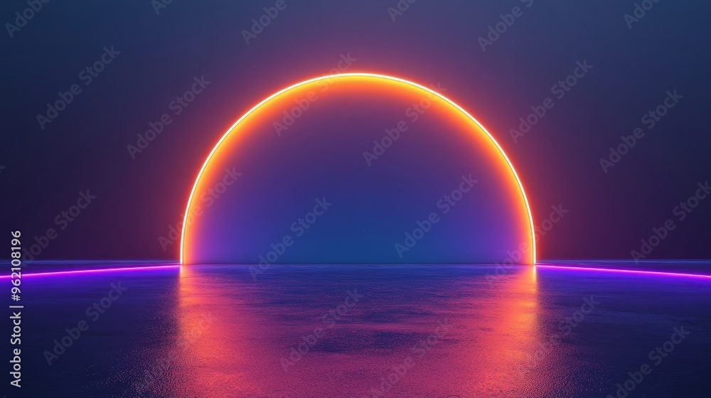 A glowing orange circle is floating in the water A glowing orange circle is floating in the water