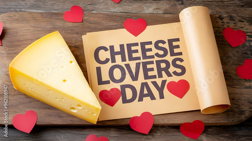 Happy Cheese Lovers Day Design, AI generated photo