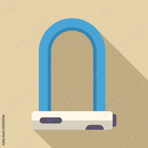 Blue bike lock securing a bicycle, emphasizing safety and security