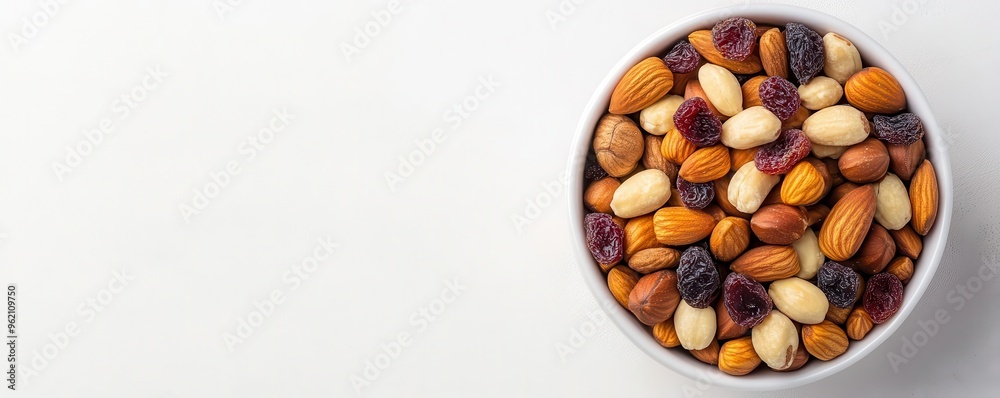 Handful of mixed nuts and dried fruits, portable brain-boosting snack, healthy and convenient