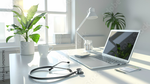 Minimalist Medical Workspace with Clean and Modern Design