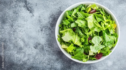 Leafy green salad with a variety of fresh vegetables, rich in vitamins and minerals, brain health focus