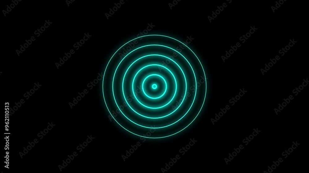 Digital Radio Waves Signal Animation on Black Background. Digital Radio Waves Signal Animation on Black Background.