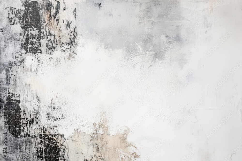 Abstract White and Gray Painted Wall with Cracks Abstract White and Gray Painted Wall with Cracks